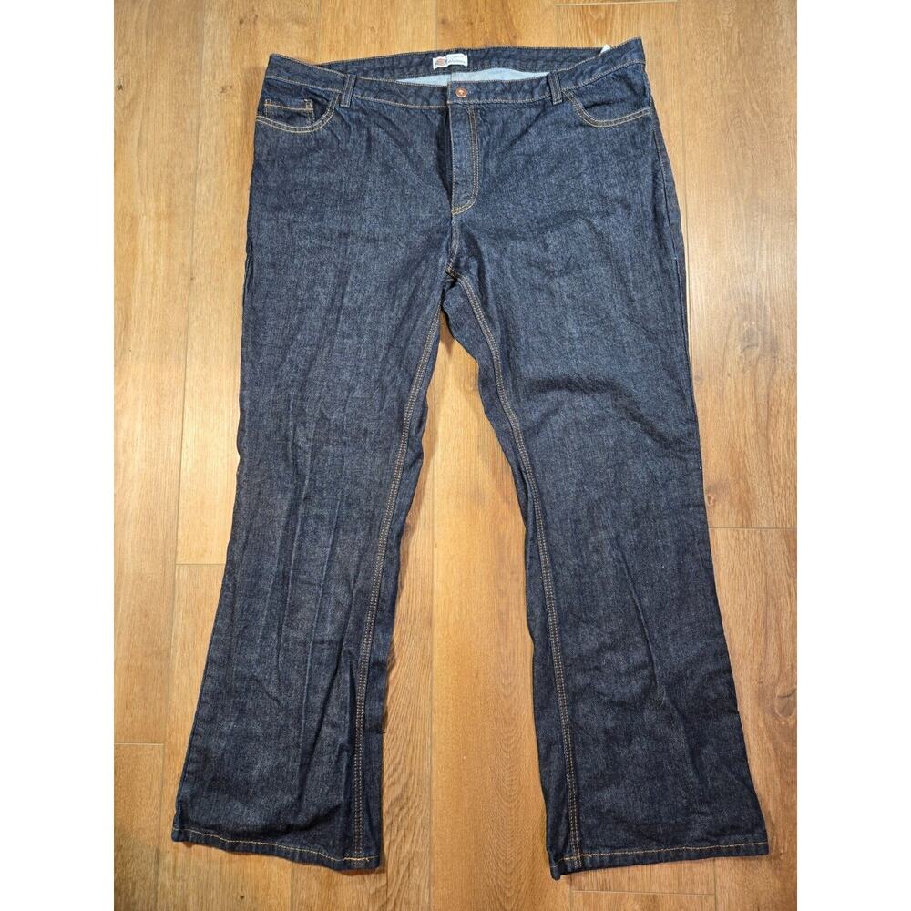 Dickies Women’s Jeans 20R 42x32 Relaxed Fit Dark Wash Blue Denim Toyota Workwear